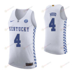 Jon Hood 4 Kentucky Wildcats Elite Basketball Road Men Jersey - White