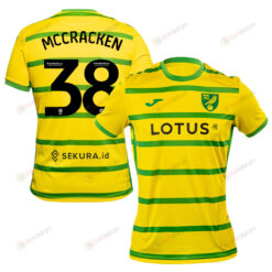 Jon McCracken 38 Norwich City 2023/24 Home Men Jersey - Yellow