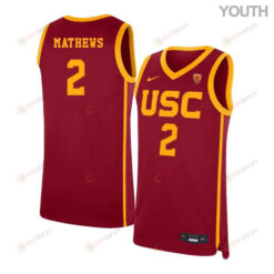 Jonah Mathews 2 USC Trojans Elite Basketball Youth Jersey - Red