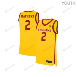 Jonah Mathews 2 USC Trojans Elite Basketball Youth Jersey - Yellow