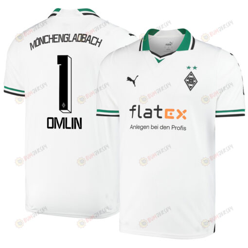 Jonas Omlin 1 Borussia M?nchengladbach 2023-24 Home Men Jersey - White