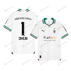 Jonas Omlin 1 Borussia M?nchengladbach 2023-24 Home YOUTH Jersey - White