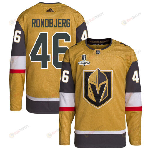 Jonas Rondbjerg 46 Vegas Golden Knights Stanley Cup 2023 Champions Patch Home Breakaway Men Jersey - Gold