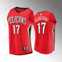 Jonas Valanciunas 17 Pelicans Red Jersey Fast Break 2022-23 Statement