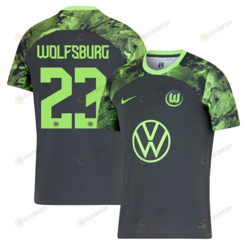 Jonas Wind 23 VfL Wolfsburg 2023-24 Away Men Jersey - Black