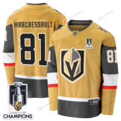 Jonathan Marchessault 81 Vegas Golden Knights 2023 Stanley Cup Champions Patch Breakaway Home Jersey - Gold