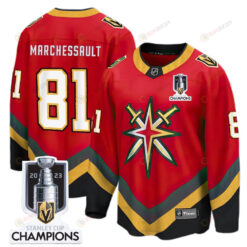 Jonathan Marchessault 81 Vegas Golden Knights 2023 Stanley Cup Champions Patch Reverse Editon Jersey - Red