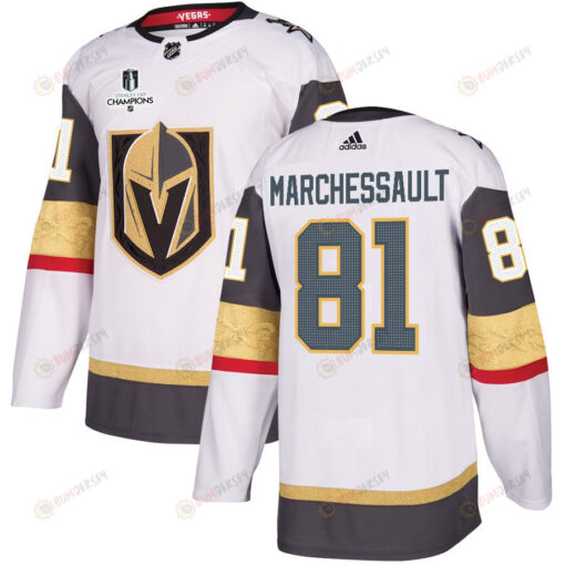 Jonathan Marchessault 81 Vegas Golden Knights Stanley Cup 2023 Champions Patch Away Breakaway Men Jersey - White