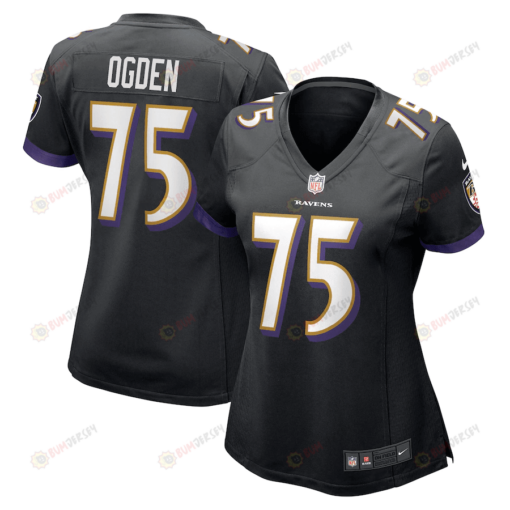 Jonathan Ogden 75 Baltimore Ravens Women's Retired Player Jersey - Black