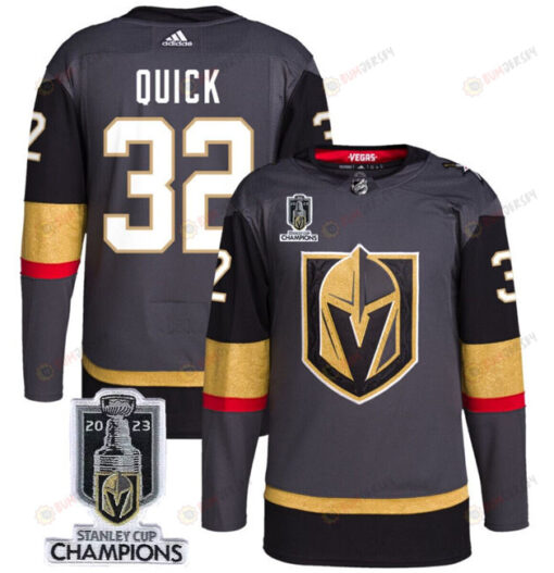 Jonathan Quick 32 Vegas Golden Knights 2023 Stanley Cup Champions Patch Alternate Breakaway Player Jersey - Black