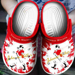 Jonnie Walker Splatter Pattern Crocs Classic Clogs Shoes In Red White - AOP Clog