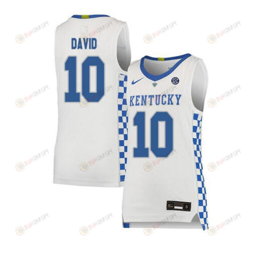 Jonny David 10 Kentucky Wildcats Basketball Elite Men Jersey - White