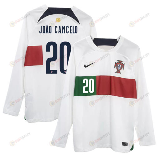 Jo?o Cancelo 20 Portugal 2022-23 Away Men Long Sleeve Jersey National Team World Cup Qatar