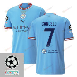 Jo?o Cancelo 7 Manchester City UEFA 2023 Final Match Details Patch Badge - Home Jersey