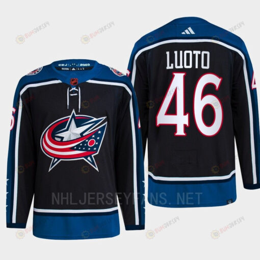 Joona Luoto 46 Reverse Retro 2.0 2022 Columbus Blue Jackets Navy Jersey Primegreen