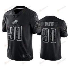 Jordan Davis 90 Philadelphia Eagles Black Reflective Limited Jersey - Men