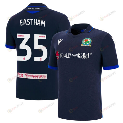 Jordan Eastham 35 Blackburn Rovers 2022-23 Away Jersey - Navy