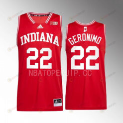 Jordan Geronimo 22 Indiana Hoosiers 2022-23 Uniform Jersey College Basketball Red