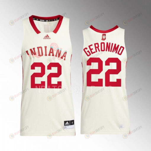 Jordan Geronimo 22 Indiana Hoosiers Jersey 2022-23 Honoring Black Excellence Basketball Cream