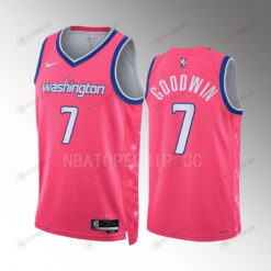 Jordan Goodwin 7 2022-23 Washington Wizards Pink City Edition Jersey Cherry Blossom