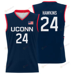 Jordan Hawkins 24 UConn Huskies Basketball Jersey - Men Navy