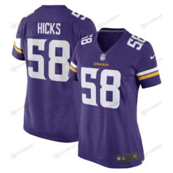 Jordan Hicks Minnesota Vikings Women's Game Player Jersey - Purpl