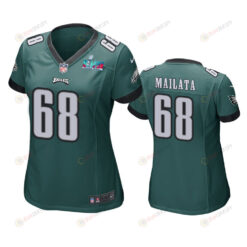 Jordan Mailata 68 Philadelphia Eagles Super Bowl LVII Game Jersey - Women Green