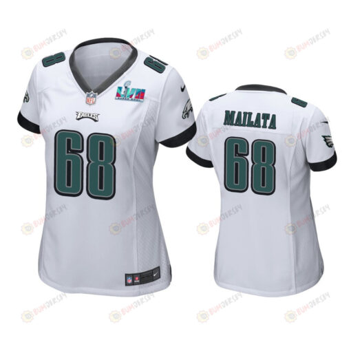 Jordan Mailata 68 Philadelphia Eagles Super Bowl LVII White Game Jersey - Women