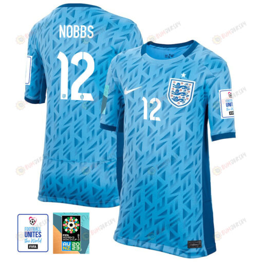 Jordan Nobbs 12 England 1 Star FIFA Patch Women's National Team 2023-24 World Cup Away Jersey