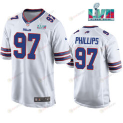 Jordan Phillips 97 Buffalo Bills Super Bowl LVII Away Player Men Jersey - White Jersey