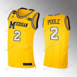 Jordan Poole 2 Michigan Wolverines Gold Jersey College Basketball Limited