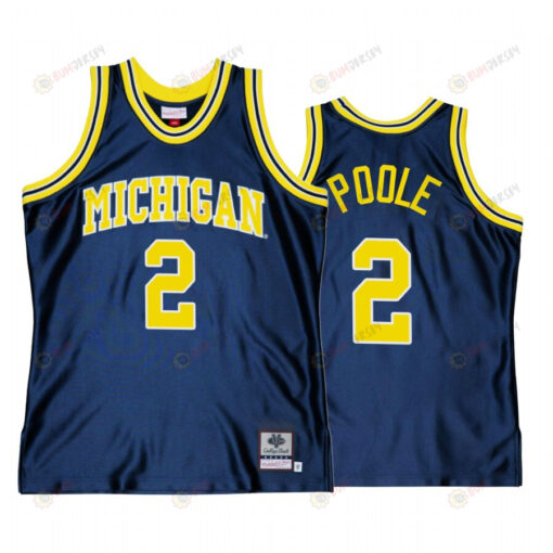 Jordan Poole 2 Michigan Wolverines Navy Jersey Throwback Alumni Basketball
