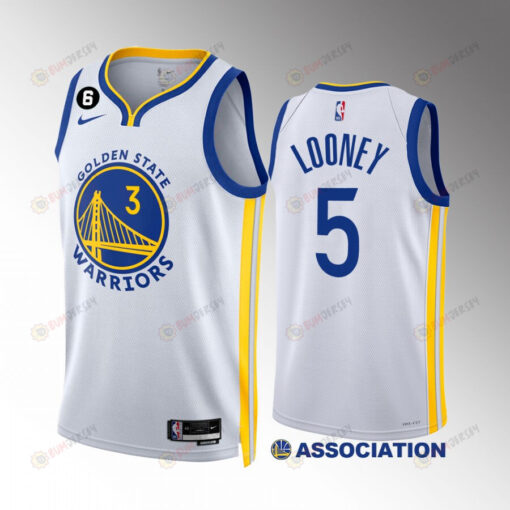 Jordan Poole 3 2022-23 Golden State Warriors White Association Edition Jersey NO.6 Patch