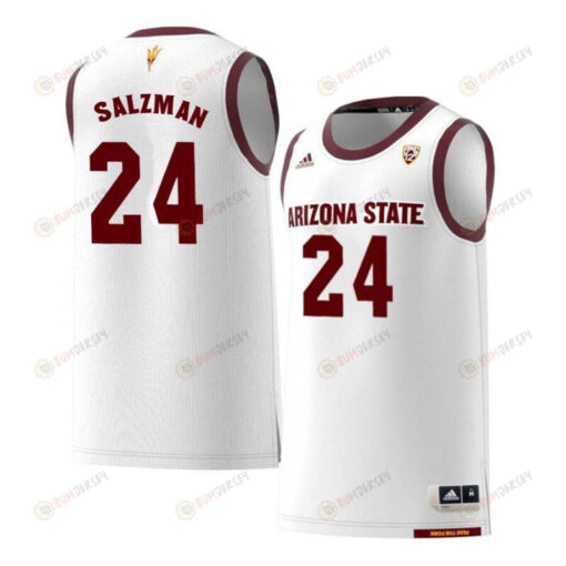 Jordan Salzman 24 Arizona State Sun Devils Retro Basketball Men Jersey - White