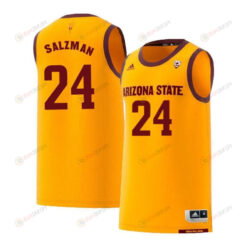 Jordan Salzman 24 Arizona State Sun Devils Retro Basketball Men Jersey - Yellow