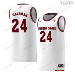 Jordan Salzman 24 Arizona State Sun Devils Retro Basketball Youth Jersey - White