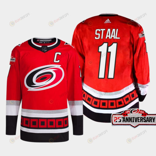 Jordan Staal 11 Carolina Hurricanes Red Jersey 2022-23 Third 25th Anniversary