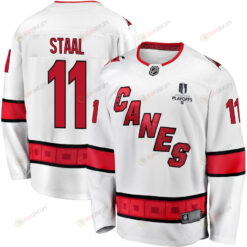 Jordan Staal 11 Carolina Hurricanes Stanley Cup 2023 Playoffs Patch Away Breakaway Men Jersey - White