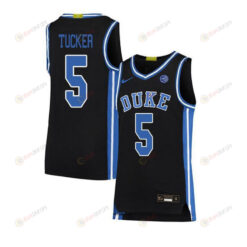 Jordan Tucker 5 Duke Blue Devils Elite Basketball Men Jersey - Black