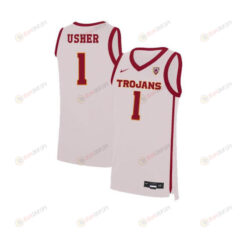 Jordan Usher 1 USC Trojans Elite Basketball Men Jersey - White