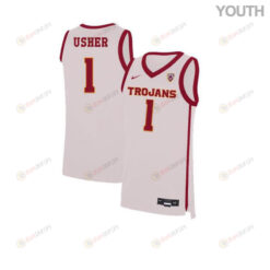 Jordan Usher 1 USC Trojans Elite Basketball Youth Jersey - White