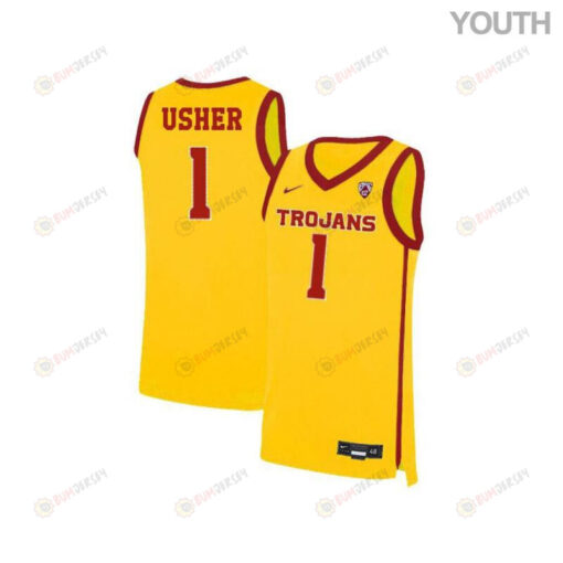 Jordan Usher 1 USC Trojans Elite Basketball Youth Jersey - Yellow