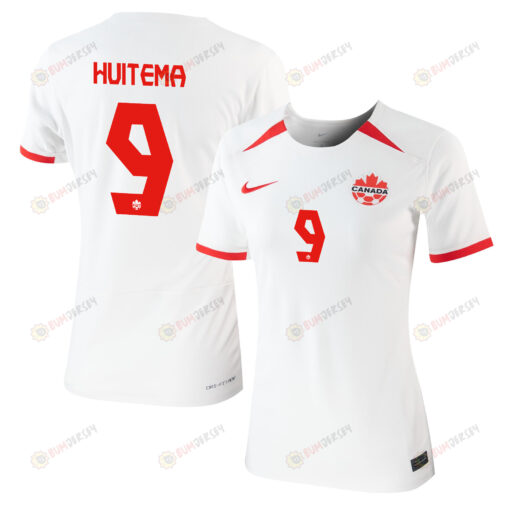 Jordyn Huitema 9 Canada Women's National Team 2023-24 World Cup Away Women Jersey