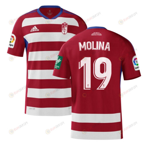 Jorge Molina 19 Granada 2022-23 Home Jersey - Red/White