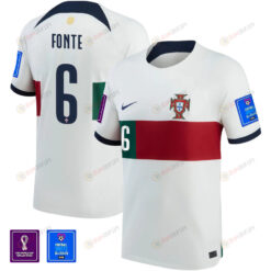 Jos? Fonte 6 FIFA World Cup Qatar 2022 Patch Portugal National Team - Away Youth Jersey