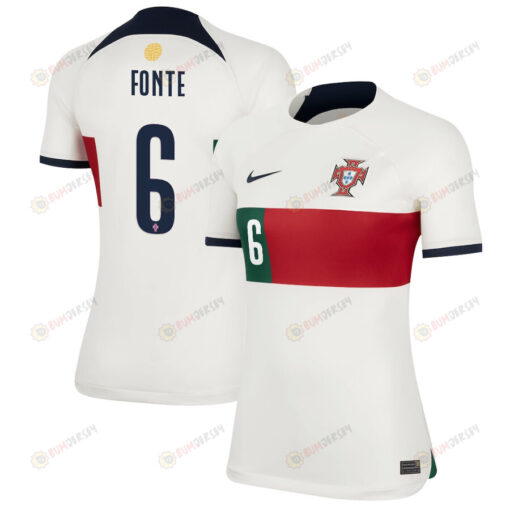 Jos? Fonte 6 Portugal National Team 2022-23 Qatar World Cup Women Jersey - Away