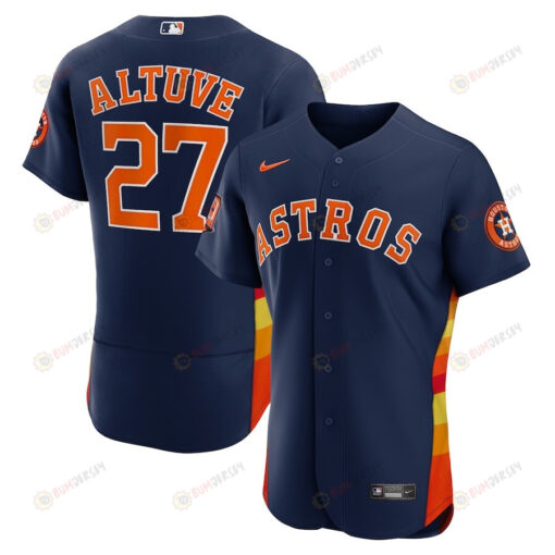 Jose Altuve 27 Houston Astros 60th Anniversary Alternate Player Elite Jersey - Navy