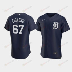 Jose Cisnero 67 Detroit Tigers Team Logo Navy Alternate Jersey Jersey