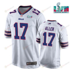 Josh Allen 17 Buffalo Bills Super Bowl LVII Away Player Men Jersey - White Jersey