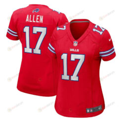 Josh Allen 17 Buffalo Bills Women's Alternate Game Jersey - Red